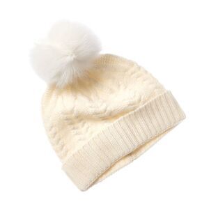 Sofiacashmere Chunky Cable Cashmere Hat, White